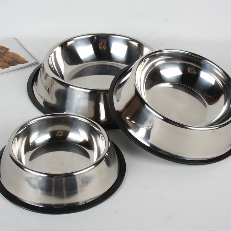 Tazón de acero inoxidable antideslizante para mascotas