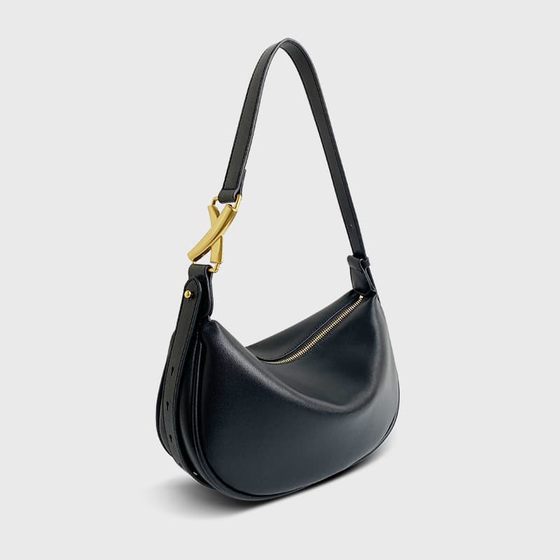 Bolsa bandolera de cuero de media luna