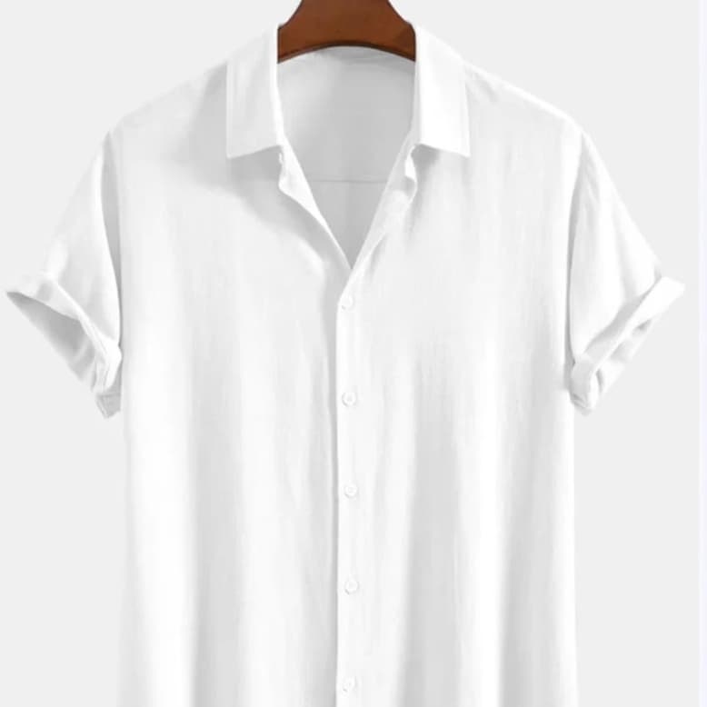 Camisa casual holgada de manga corta para hombre