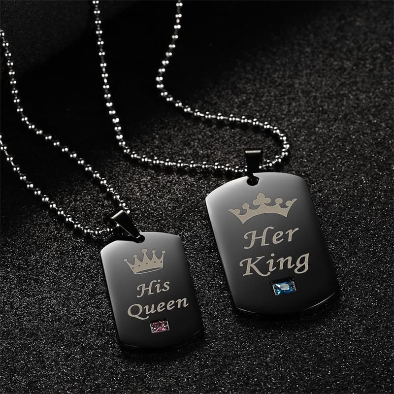 Collares de pareja su rey y su reina
