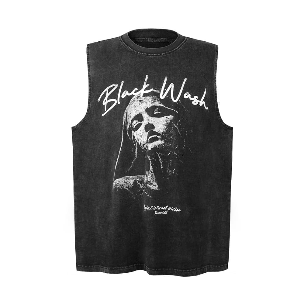 Chaleco hombre desgastado estampado casual
