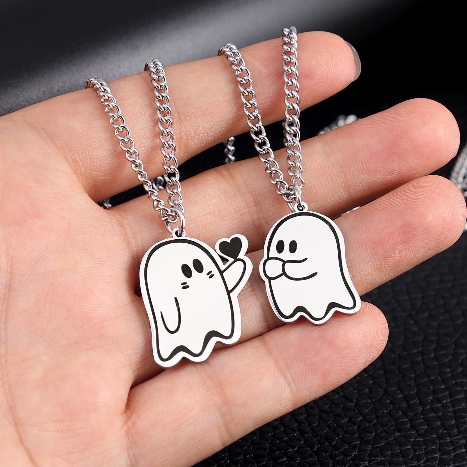 Collar adorable de fantasma de amor para parejas, Halloween