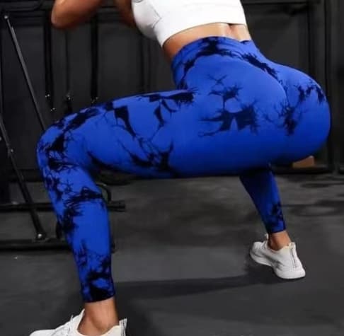 Pantalones deportivos teñidos ajustados de cintura alta