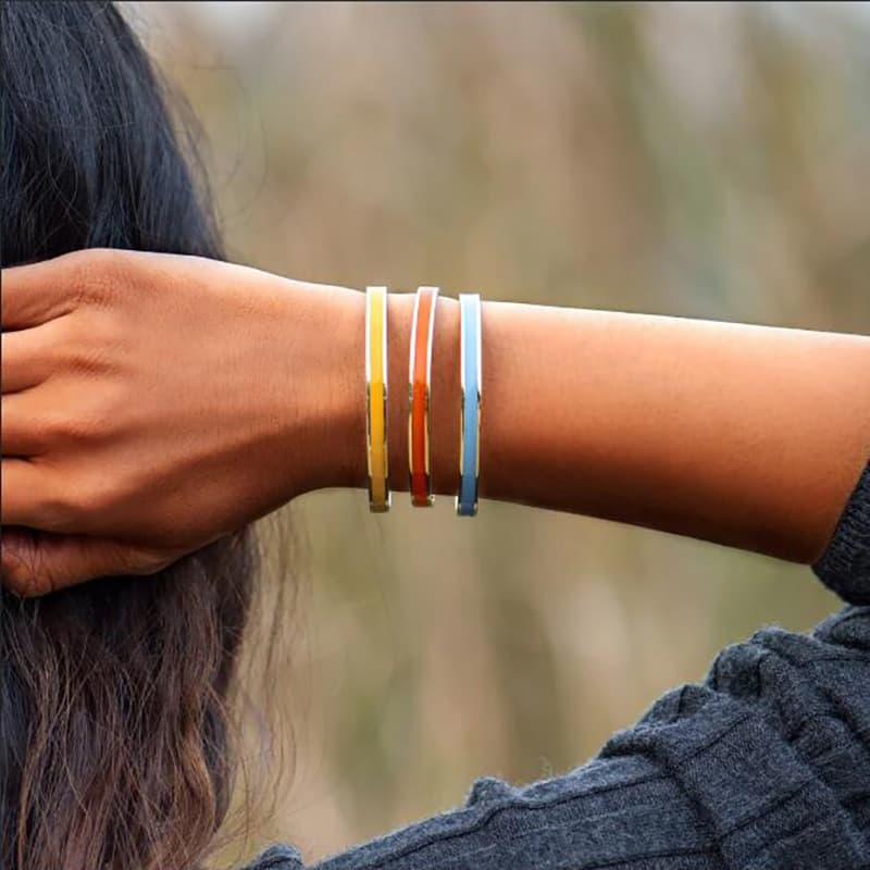 Pulsera pareja acero titanio gota abierta
