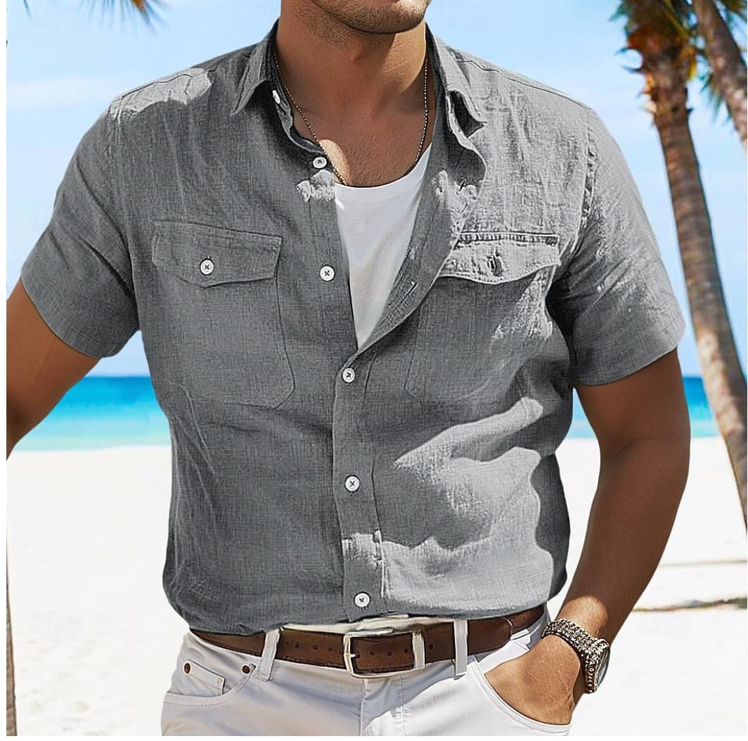 Camisa de algodón de verano con cuello polo