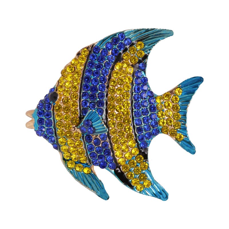 Broche pez con acabado diamante en aleación
