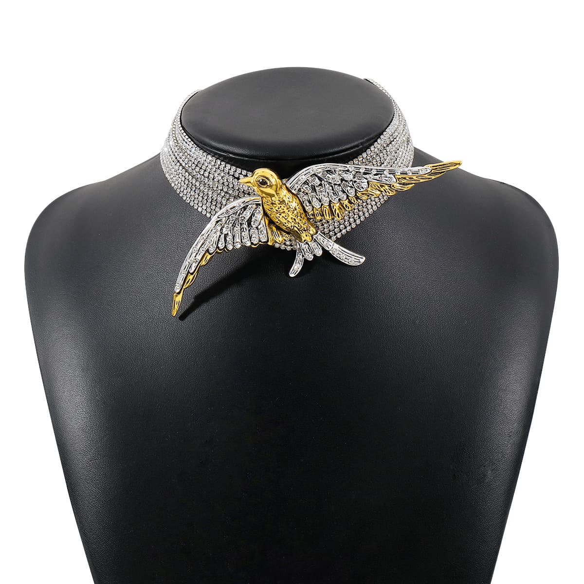 Collar elaborado de pájaro golondrina multicapa