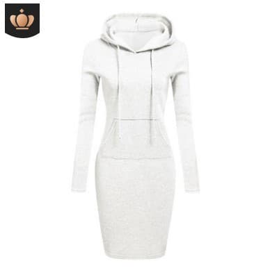 Vestido de invierno con capucha y cordones para mujer