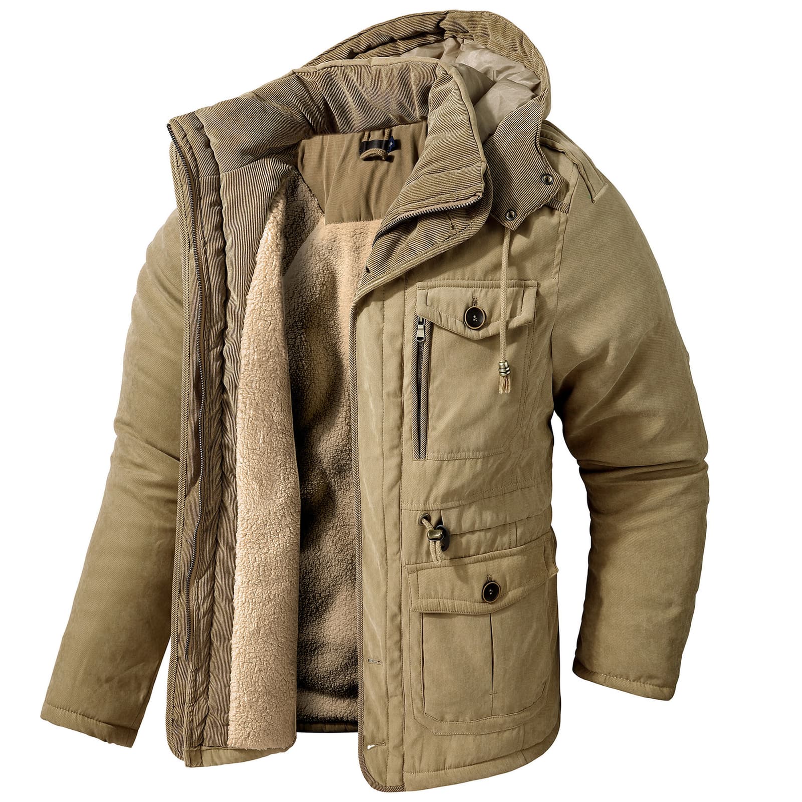 Chamarra con capucha para hombre talla grande