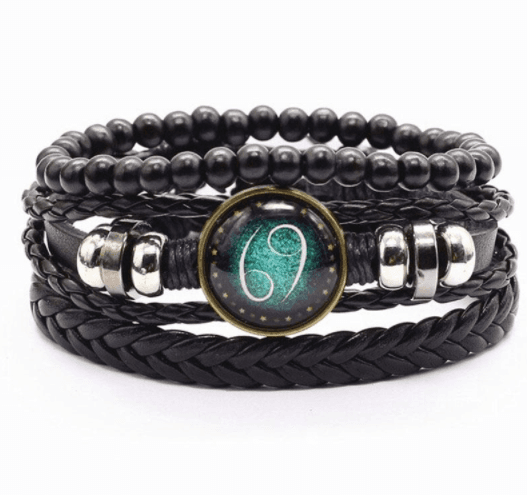 Pulsera de cuero trenzado vintage para hombre