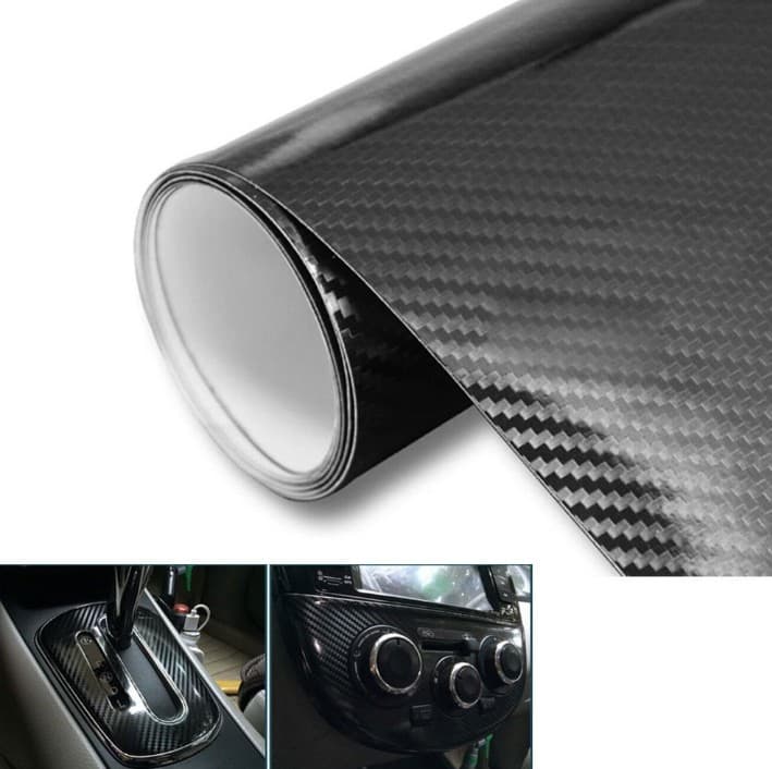 Vinilo fibra de carbono 5D brillante para auto
