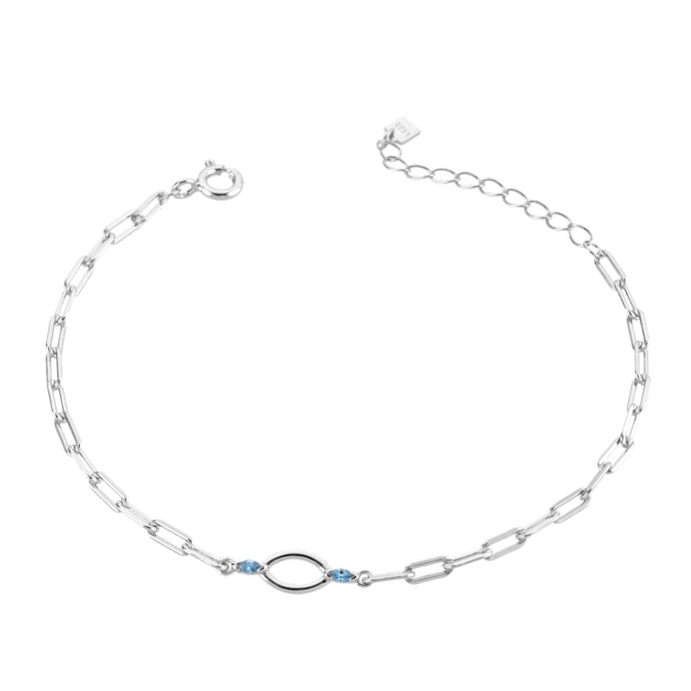 Pulsera de cadena rectangular con ojo de caballo