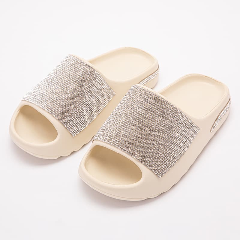 Sandalias de coco con cristales decorativos