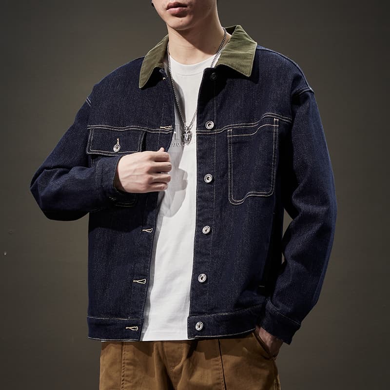 Chaqueta de denim suelto casual para caballeros