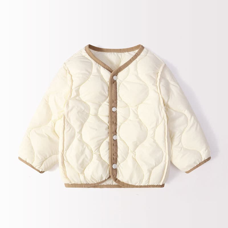 Chaqueta acolchada corta para niños con relleno de plumas