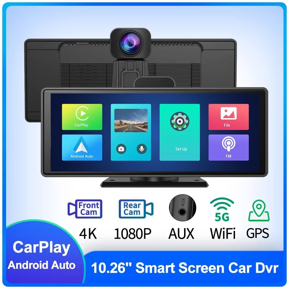 Cámara de auto inteligente con grabación dual y pantalla táctil