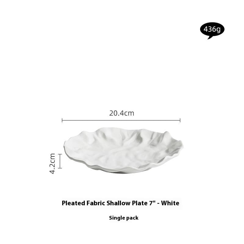 Plato cerámica plisado para comida japonesa y occidental