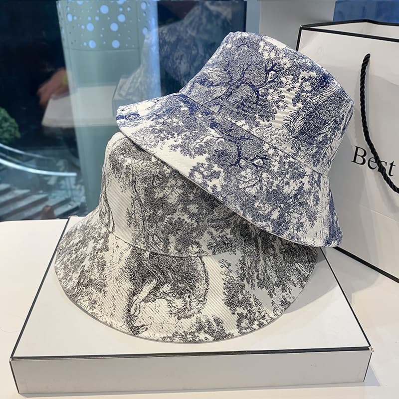 Gorro tipo cubo impreso estilo minoritario para mujer
