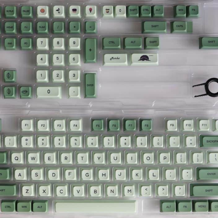 Juego de 124 teclas temática matcha, sublimación térmica PBT