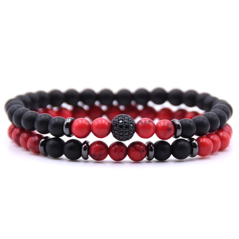 Pulsera de piedra natural 6mm con microincrustaciones