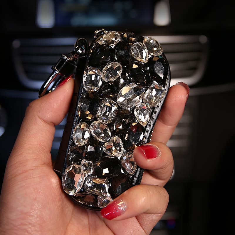 Funda de llave de auto con diseño de diamante