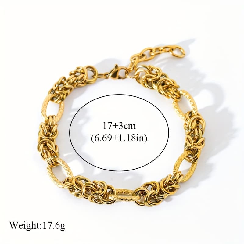 Pulsera de cadena retorcida para mujer, estilo punk dorado
