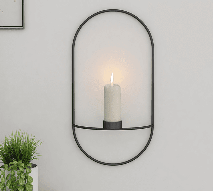 Candelabro metálico 3D redondo para pared