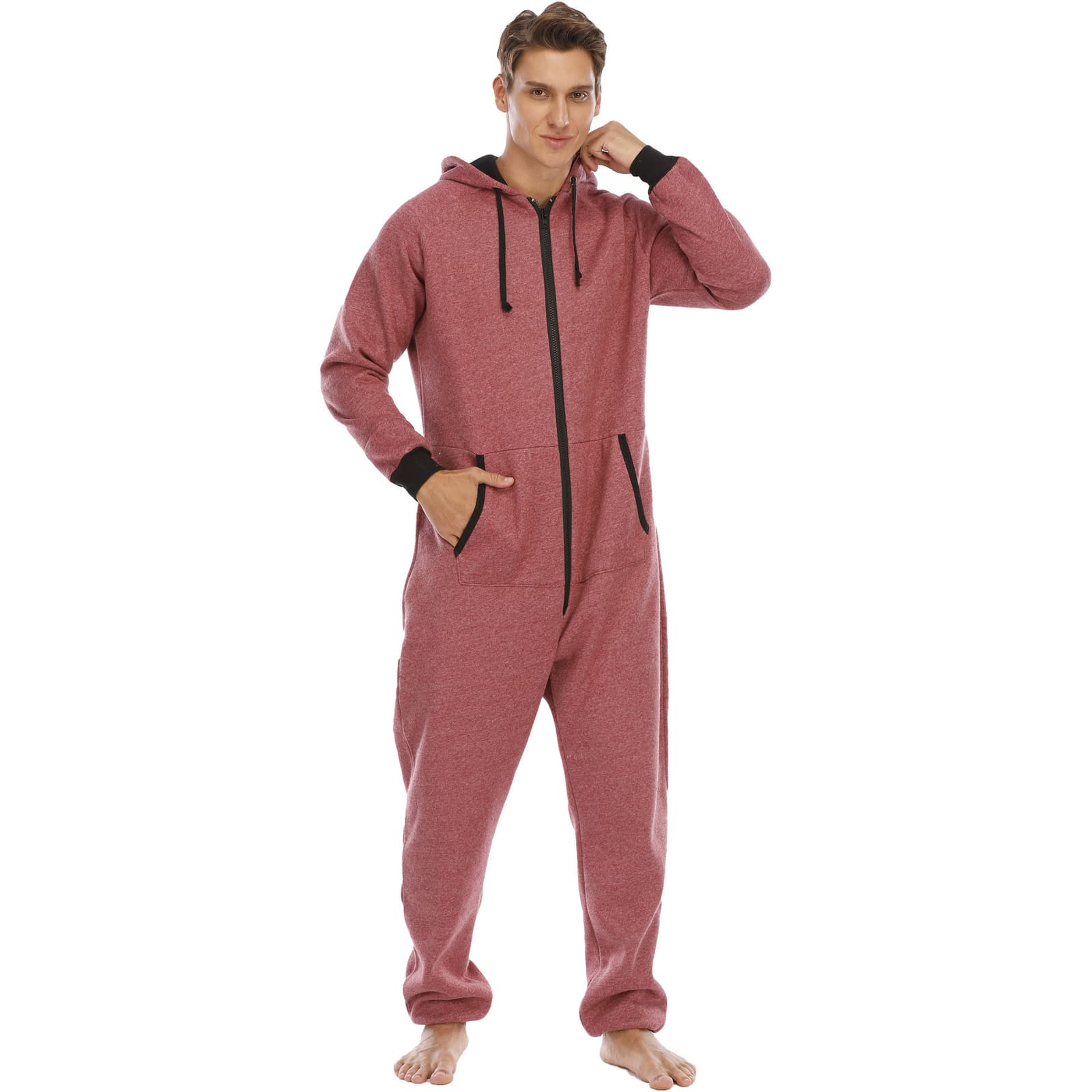 Mono de forro polar grueso para hombre