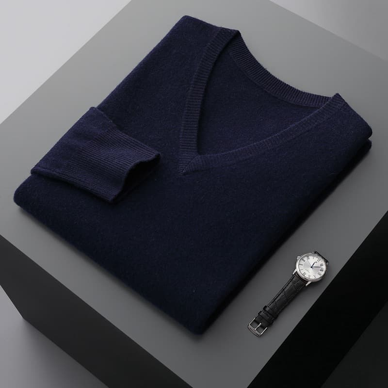 Suéter de punto oversized para hombre con cuello en V