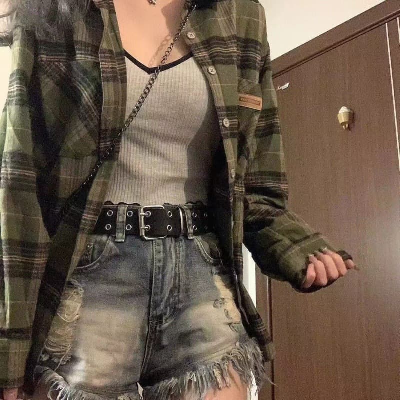 Cómoda camisa de cuadros para mujer
