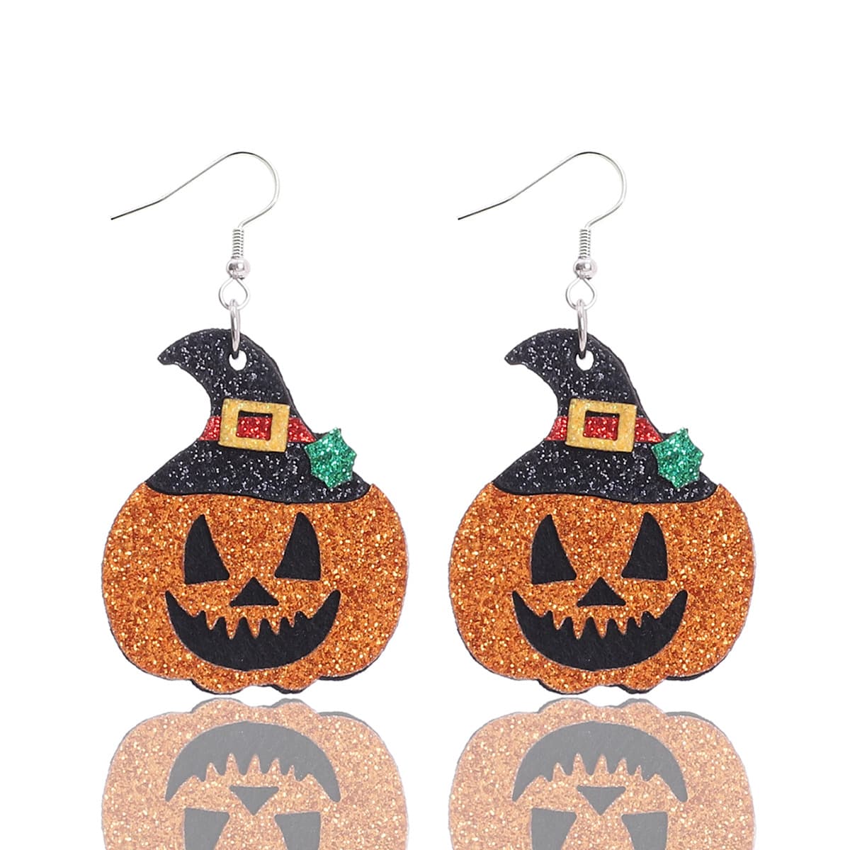 Aretes de calabaza Halloween hechos a mano con detalles frosted