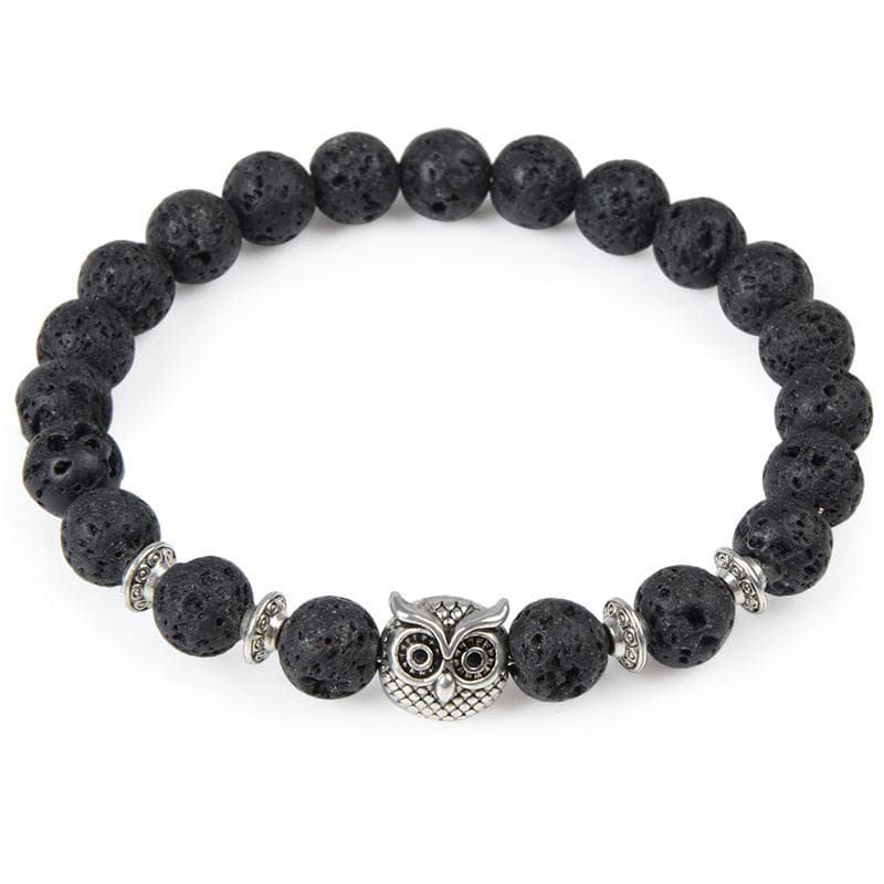 Pulsera de yoga búho en piedra natural
