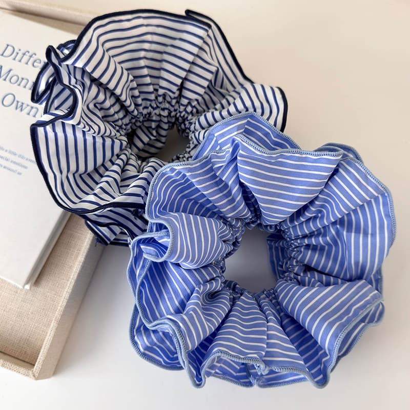Aro para cabello rayas azul doble capa versátil