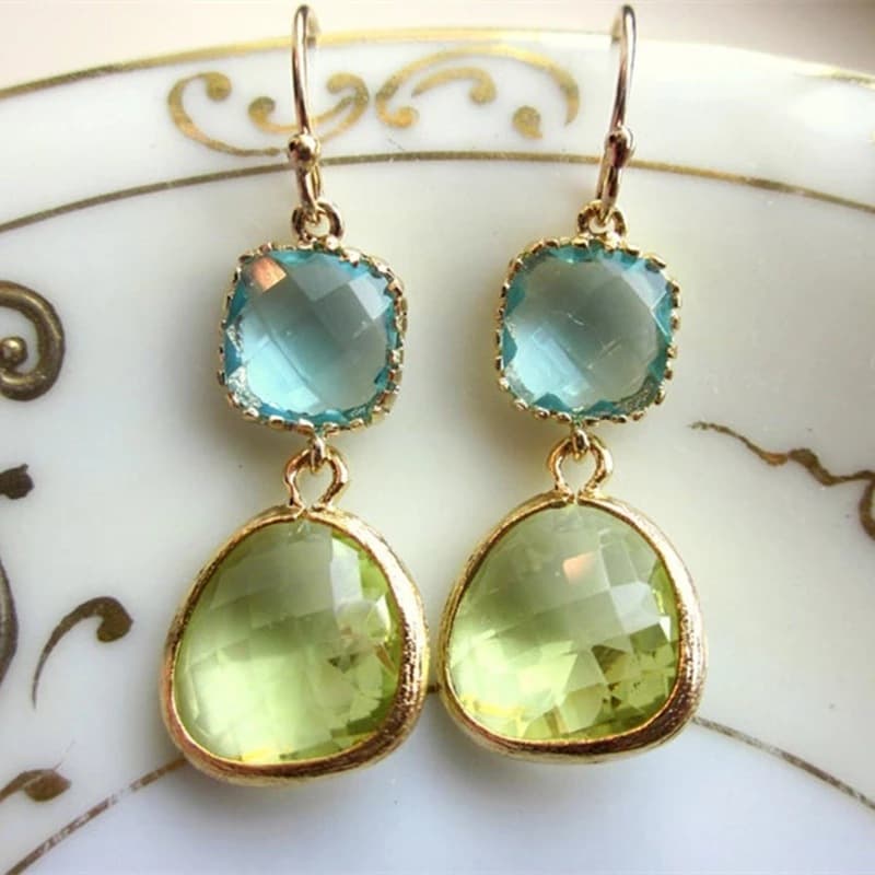 Aretes de resina irregular, estilo retro y vintage
