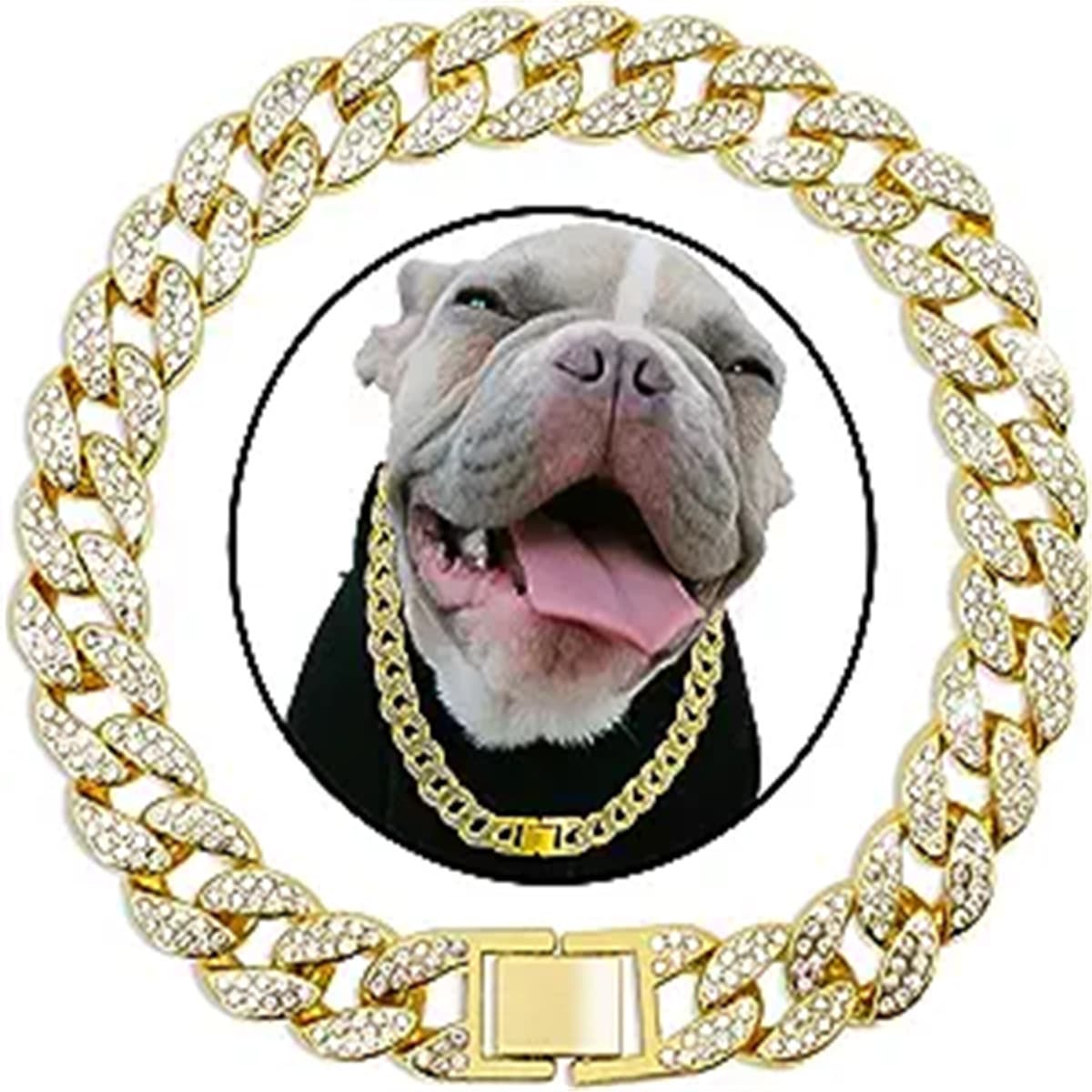 Collar para perro con cadena de eslabones cubanos