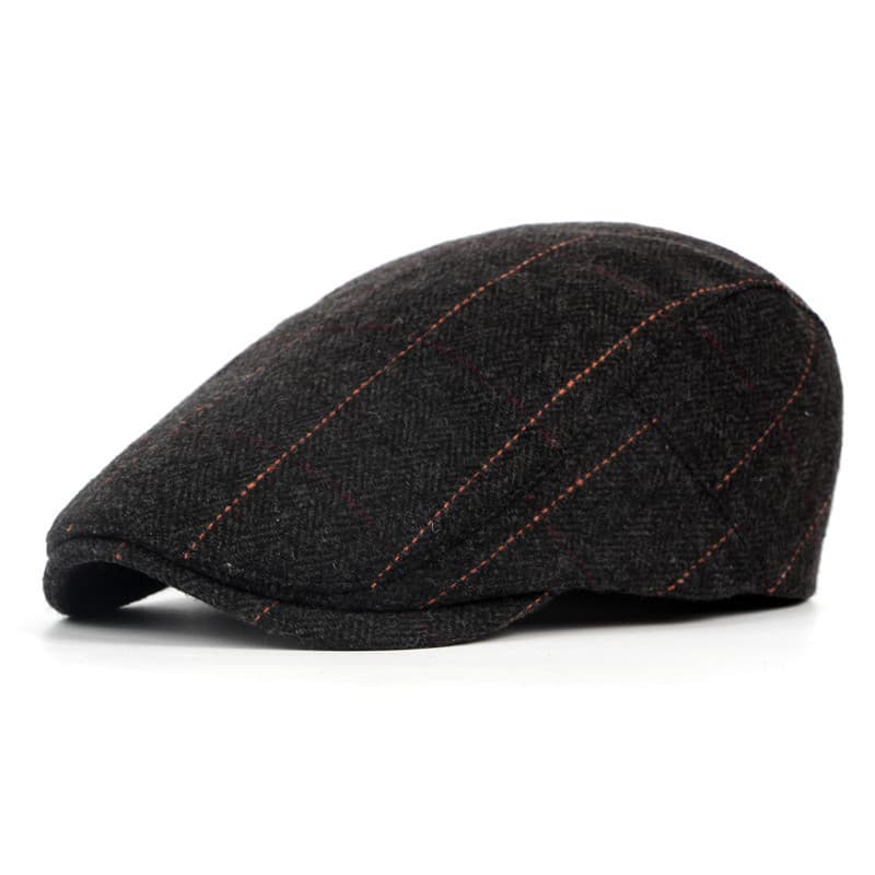 Gorra tipo boina de lana con rayas