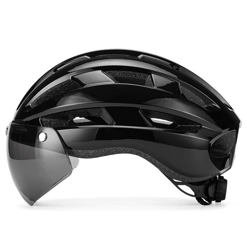 Casco de ciclismo con gafas magnéticas intercambiables