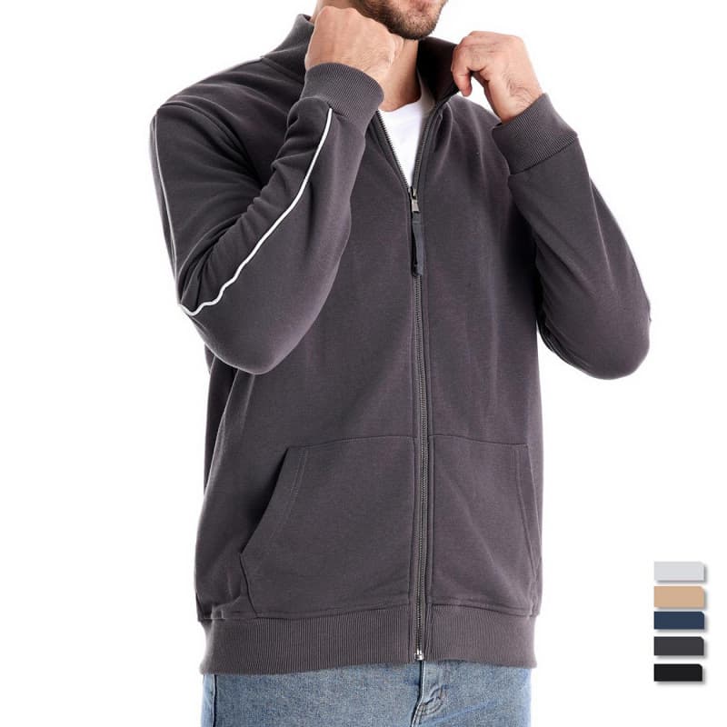 Sudadera con cuello de solapa y cremallera