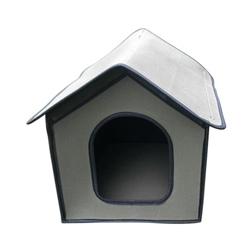 Casa impermeable para perros y gatos con cortina opcional