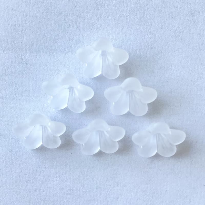 Cuentas acrílicas flores 5 pétalos esmeriladas