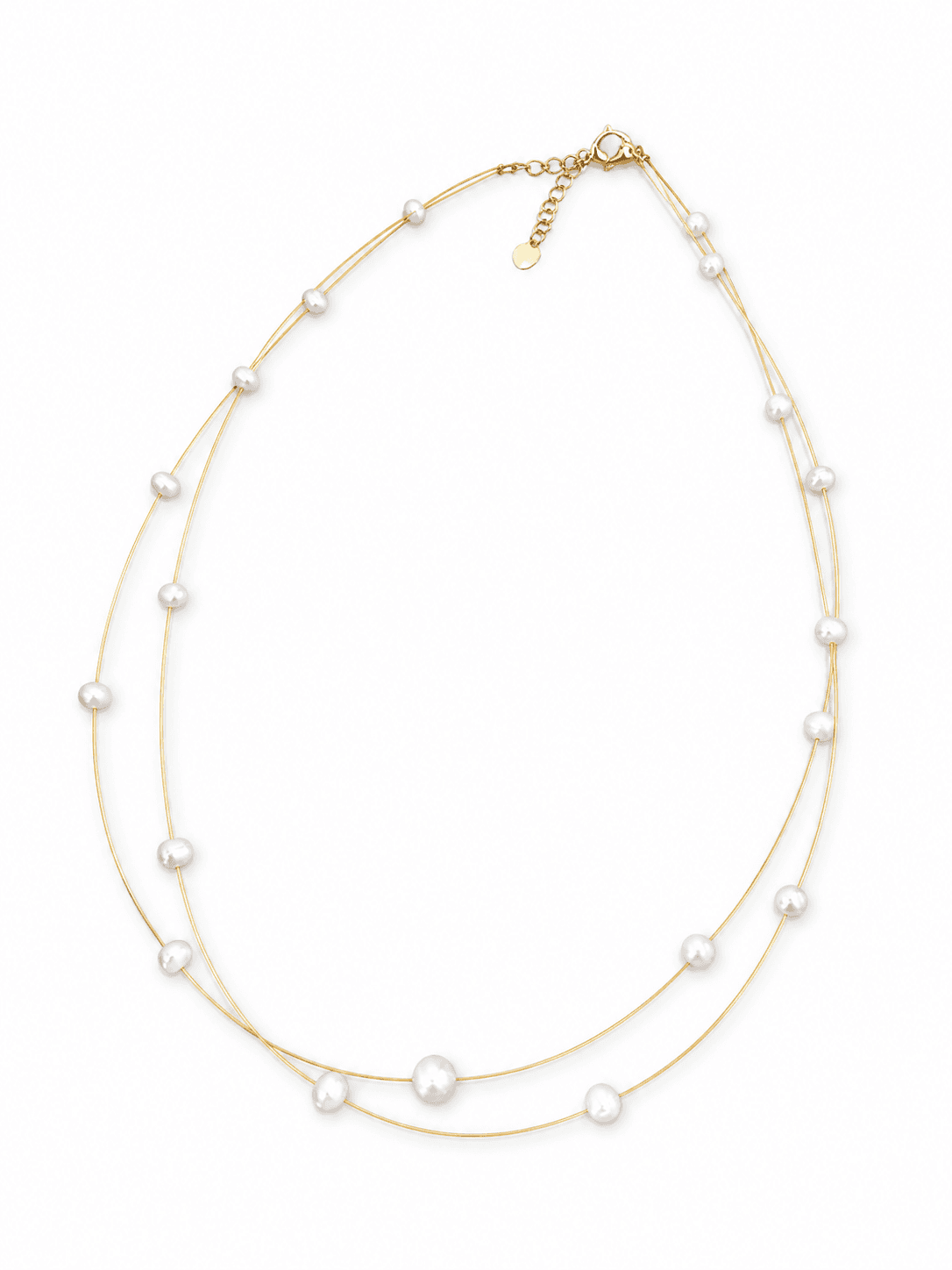 Collar de perlas de dos capas con efecto estrellado
