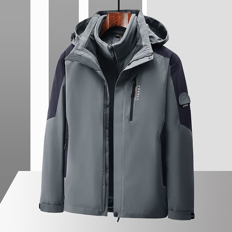 Chaqueta tres en uno desmontable impermeable y transpirable