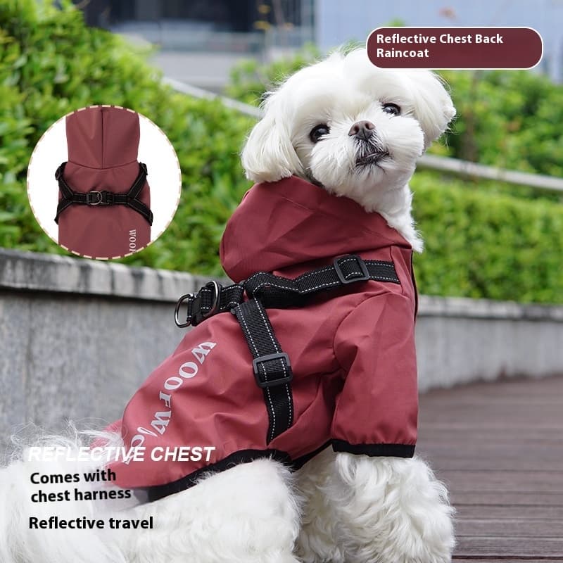 Capa de lluvia para perros impermeable tipo poncho