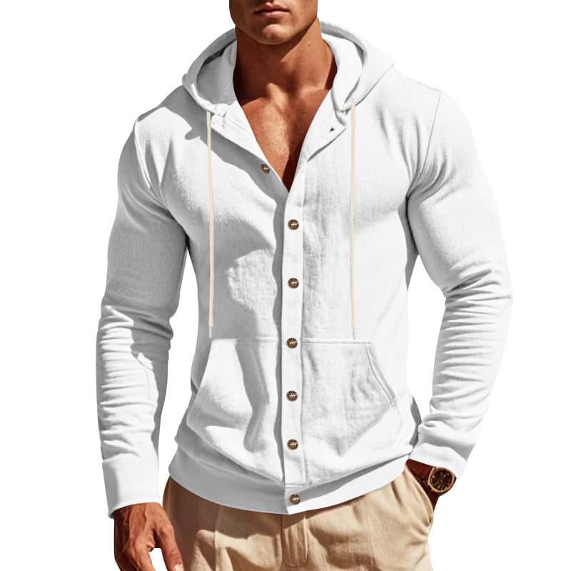 Camisa cardigan de estilo americano y corte holgado para hombre