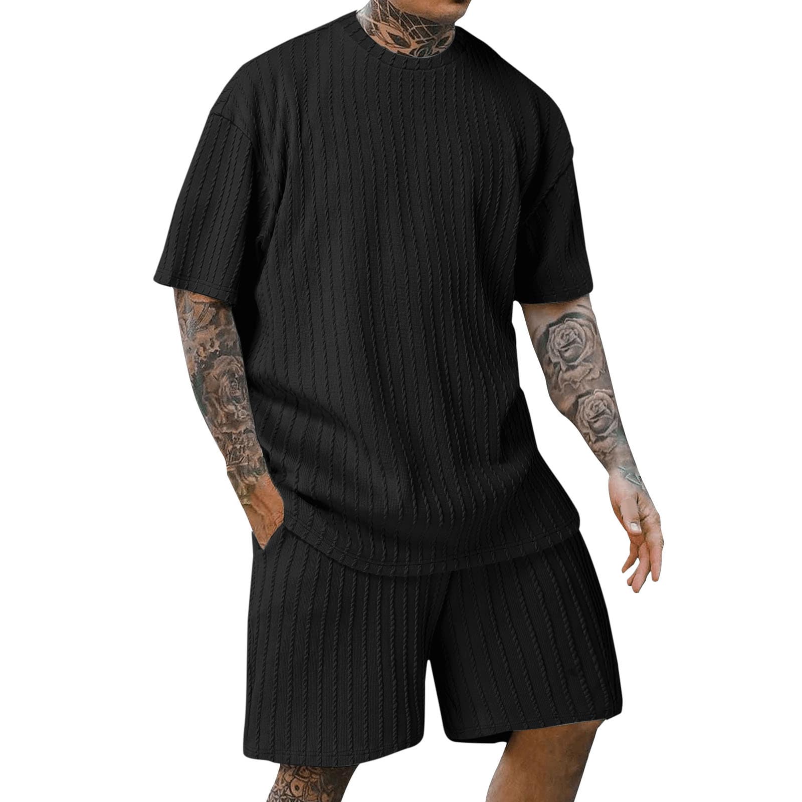 Conjunto deportivo dos piezas cuello redondo manga corta