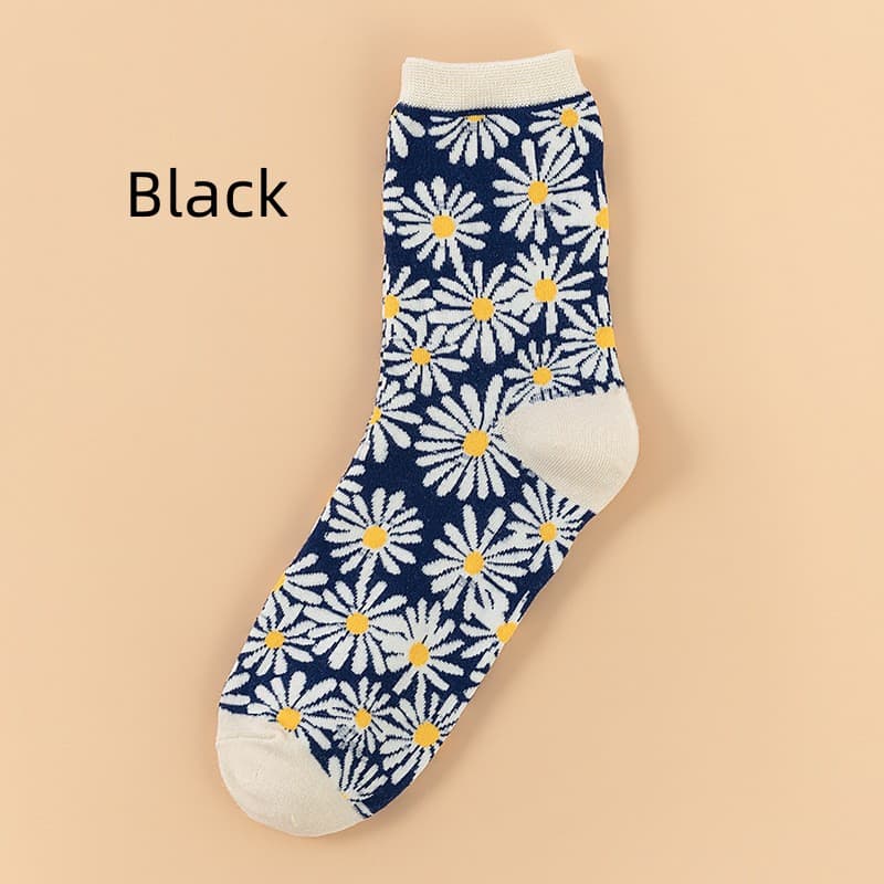 Calcetines con estampado de margarita para mujer