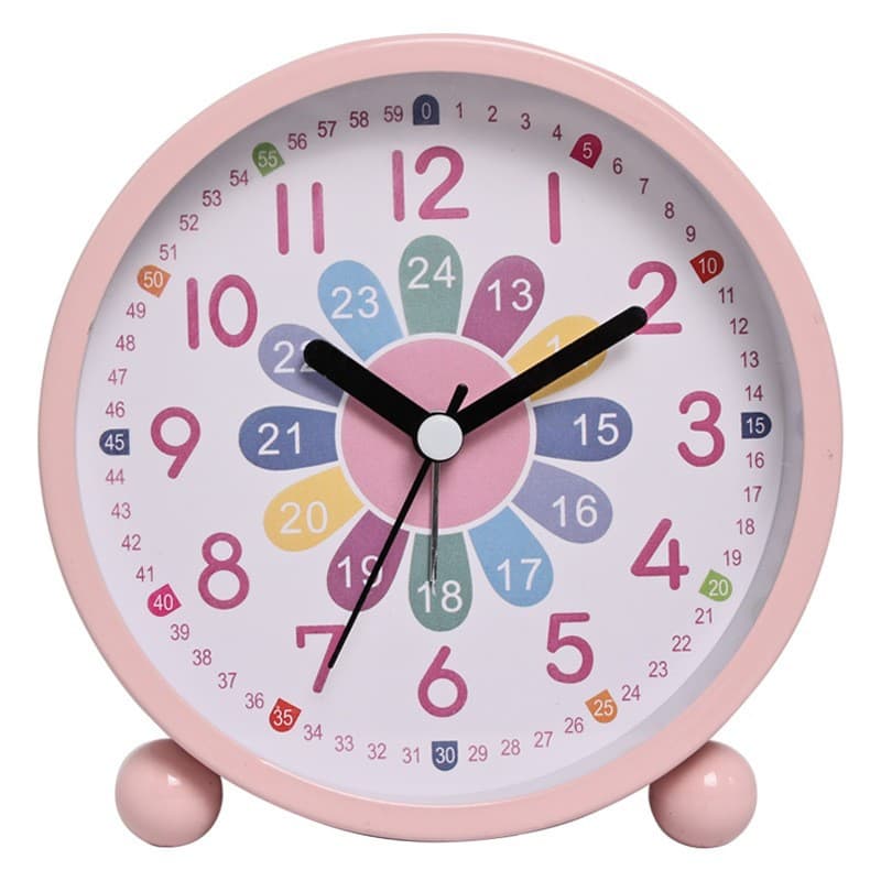 Reloj despertador infantil de metal con dibujos animados