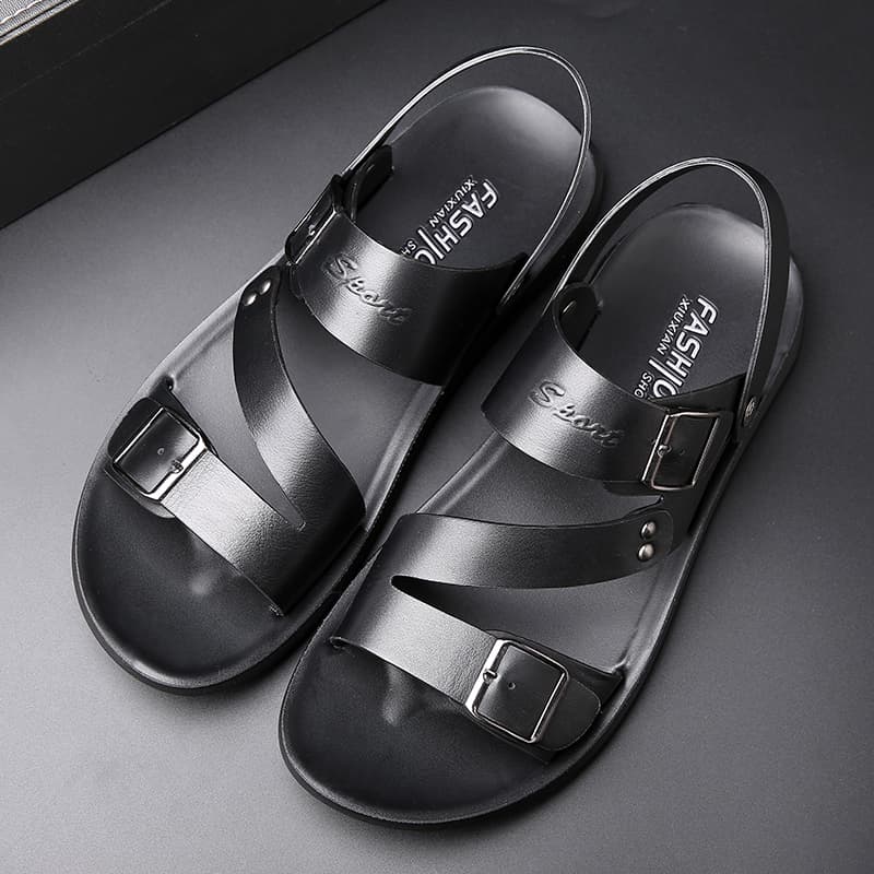 Sandalias de cuero versátiles para hombre, cómodas y duraderas