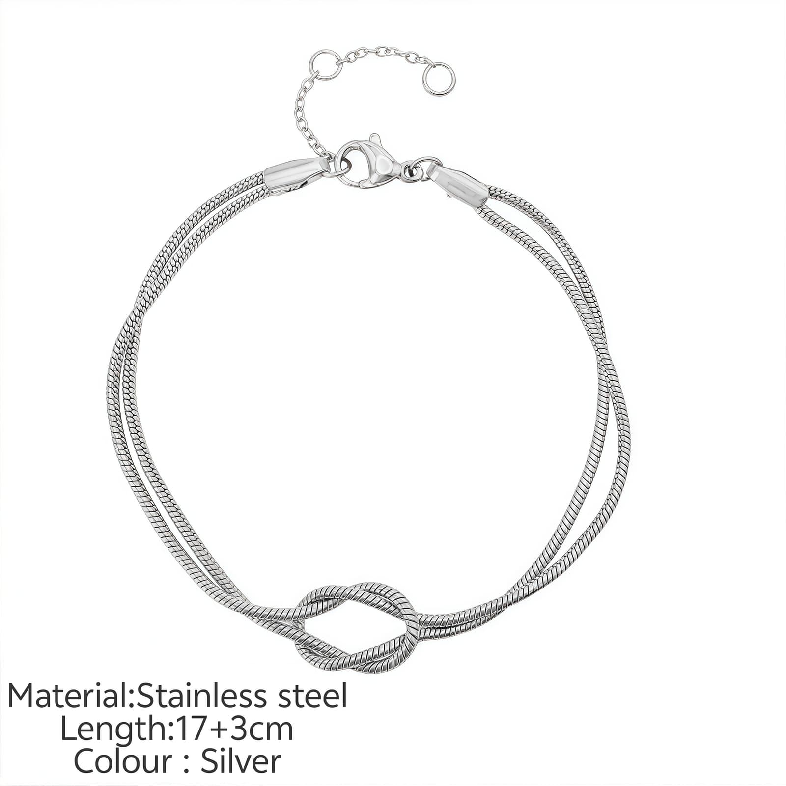 Pulsera minimalista anudada de acero