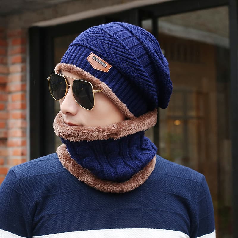 Gorro tejido de lana cálido para hombre